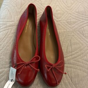 Margaux Red Women's Flats with Bow